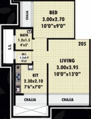 Landmark Landmaark Luxuria (1BHK+1T (715 sq ft) 715 sq ft)