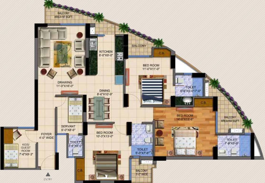 Samridhi Grand Avenue Iconic Tower (4BHK+4T (1,860 sq ft) + Servant Room 1860 sq ft) Samridhi Grand Avenue Iconic Tower (4BHK+4T (1,860 sq ft) + Servant Room 1860 sq ft)