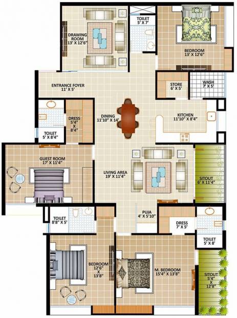 BCM Pride Phase I (4BHK+4T (3,080 sq ft) 3080 sq ft)