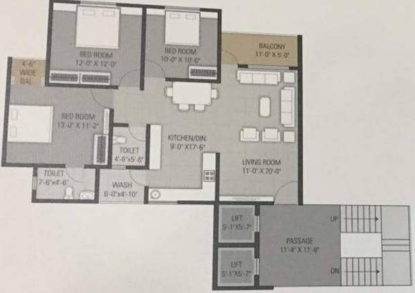 Virat Sai Shukan Residency (3BHK+3T (1,500 sq ft) 1500 sq ft)