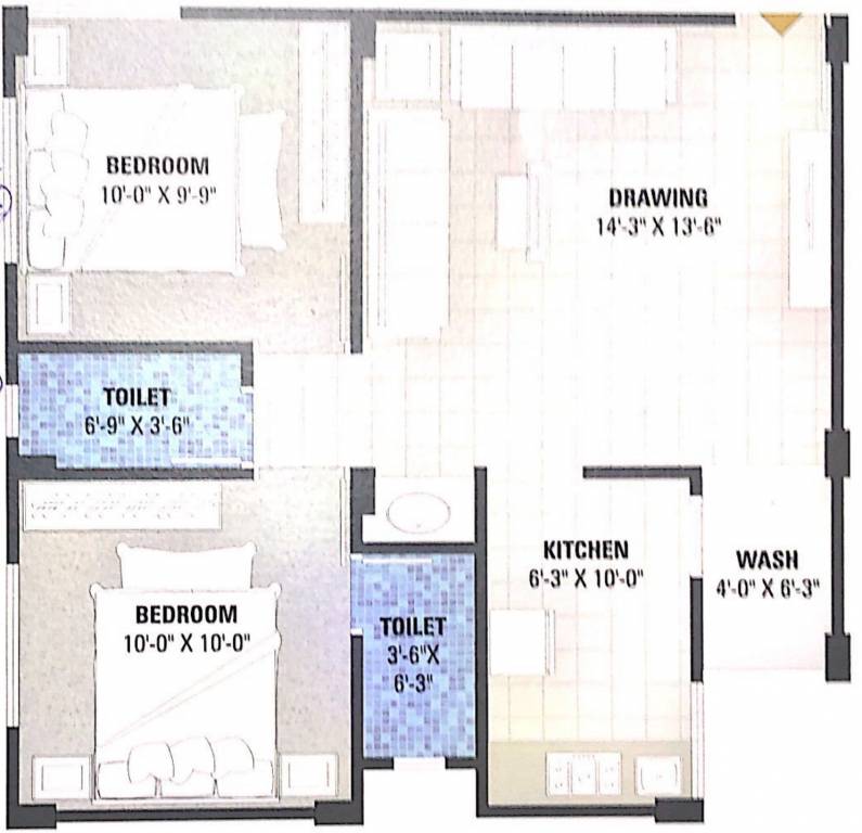 Neev Neelkanth Heights 2 (2BHK+2T (999 sq ft) 999 sq ft)