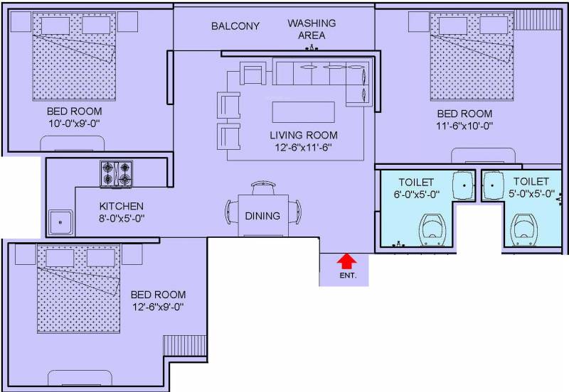 Sh JMD Delhi In Apartment 2 (3BHK+2T (720 sq ft) 720 sq ft)