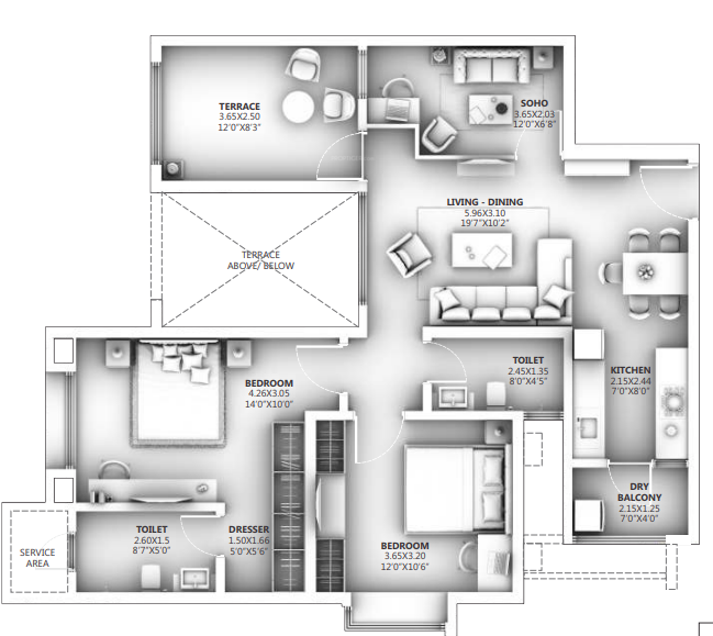  ganga legend a2 and b4 Floor Plan Floor Plan