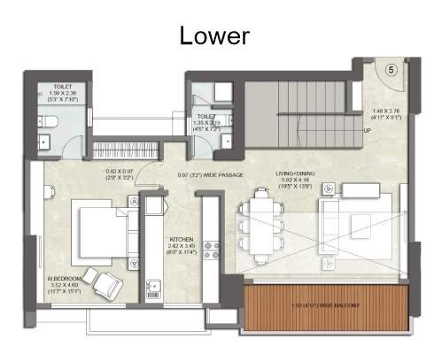 eternia at kalpataru parkcity Floor Plan Lower Level Duplex Plan