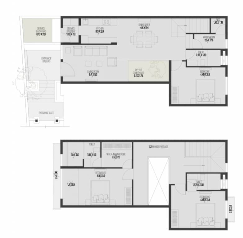 Urban Alchemy Courtyard (3BHK+3T (1,614.59 sq ft) + Study Room 1614.59 sq ft) Urban Alchemy Courtyard (3BHK+3T (1,614.59 sq ft) + Study Room 1614.59 sq ft)