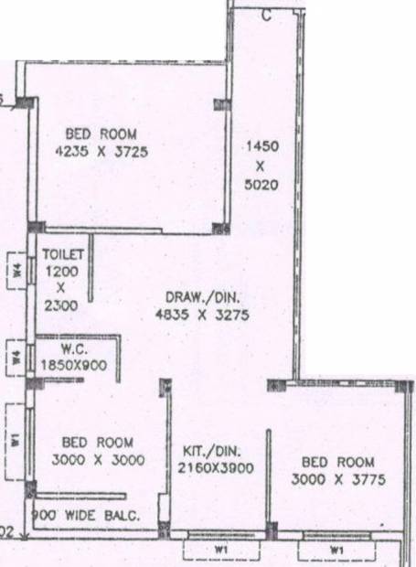 D B Bhagawati Apartment (3BHK+2T (1,115 sq ft) 1115 sq ft)