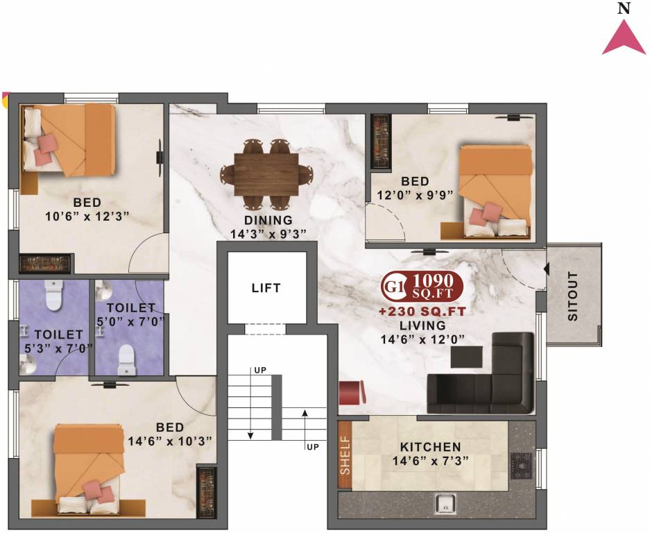 DAC Vardhini and Varshini (3BHK+3T (1,090 sq ft) 1090 sq ft) DAC Vardhini and Varshini (3BHK+3T (1,090 sq ft) 1090 sq ft)