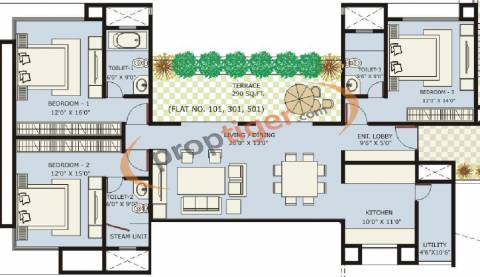 2250 Sq Ft 3 Bhk Floor Plan Image Marvel Realtors Ritz Available For Sale Proptiger Com