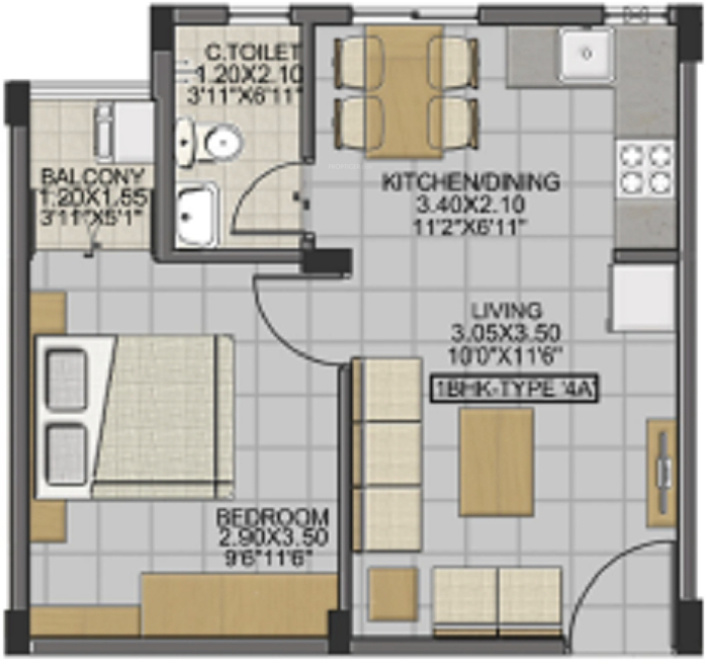 Isha Anandham (1BHK+1T (507 sq ft) 507 sq ft)