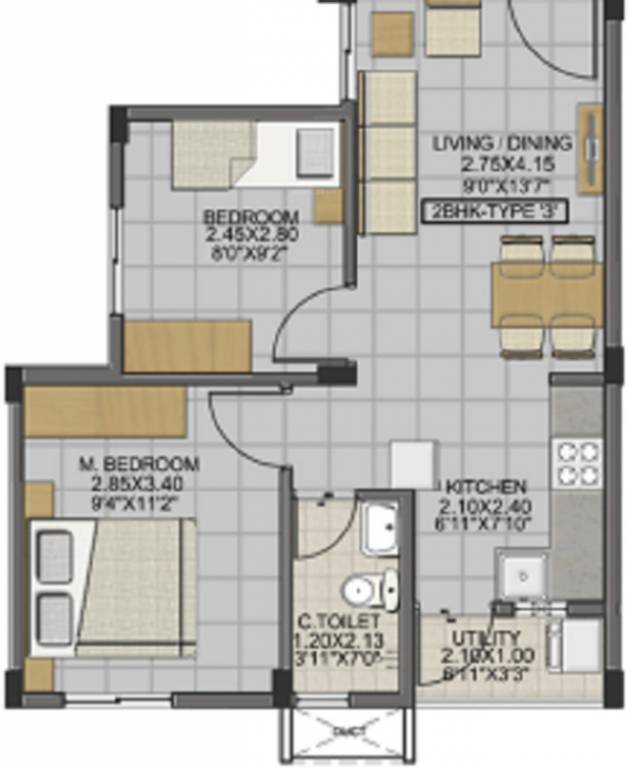 Isha Anandham (2BHK+2T (620 sq ft) 620 sq ft)