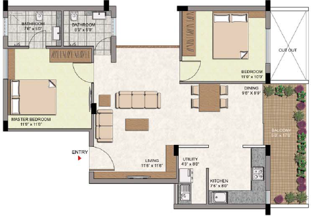 Oxygen Build Courtyard (2BHK+2T (1,133 sq ft) 1133 sq ft) Oxygen Build Courtyard (2BHK+2T (1,133 sq ft) 1133 sq ft)