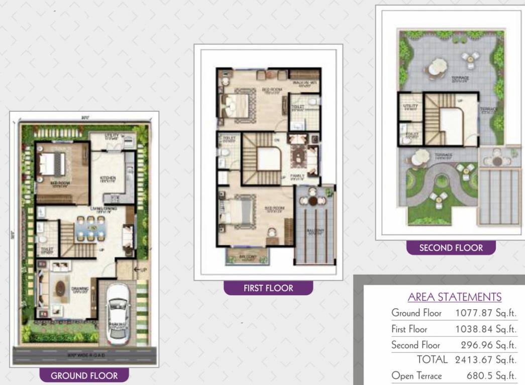 Prithvi Orchids Villa Phase 1 (3BHK+3T (2,413.67 sq ft) + Study Room 2413.67 sq ft) Prithvi Orchids Villa Phase 1 (3BHK+3T (2,413.67 sq ft) + Study Room 2413.67 sq ft)