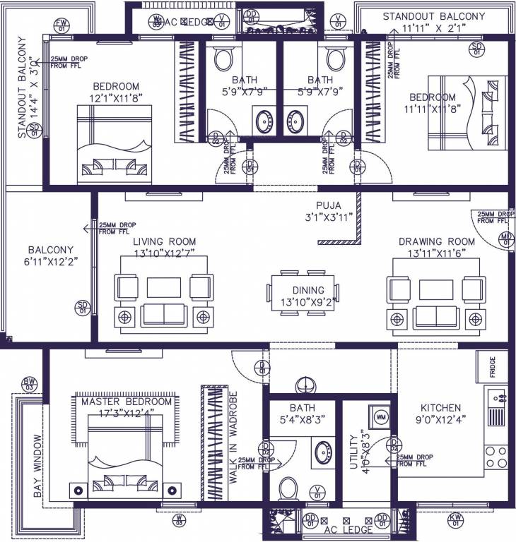 NSL East County (3BHK+3T (2,089.38 sq ft) 2089.38 sq ft)