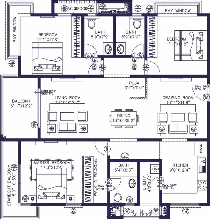 NSL East County (3BHK+3T (2,073.56 sq ft) 2073.56 sq ft)