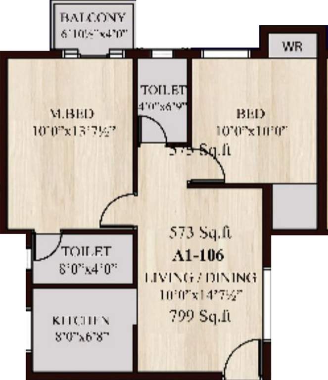 Creations Manchester (2BHK+2T (799 sq ft) 799 sq ft)