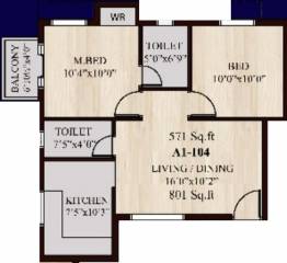 Creations Manchester (2BHK+2T (801 sq ft) 801 sq ft) Creations Manchester (2BHK+2T (801 sq ft) 801 sq ft)