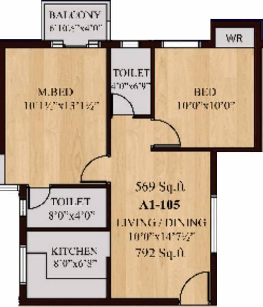 Creations Manchester (2BHK+2T (792 sq ft) 792 sq ft)