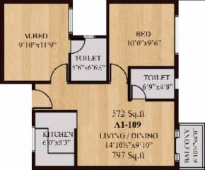 Creations Manchester (2BHK+2T (797 sq ft) 797 sq ft) Creations Manchester (2BHK+2T (797 sq ft) 797 sq ft)