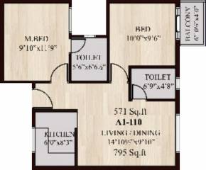 Creations Manchester (2BHK+2T (795 sq ft) 795 sq ft) Creations Manchester (2BHK+2T (795 sq ft) 795 sq ft)