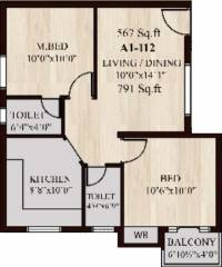 Creations Manchester (2BHK+2T (791 sq ft) 791 sq ft) Creations Manchester (2BHK+2T (791 sq ft) 791 sq ft)