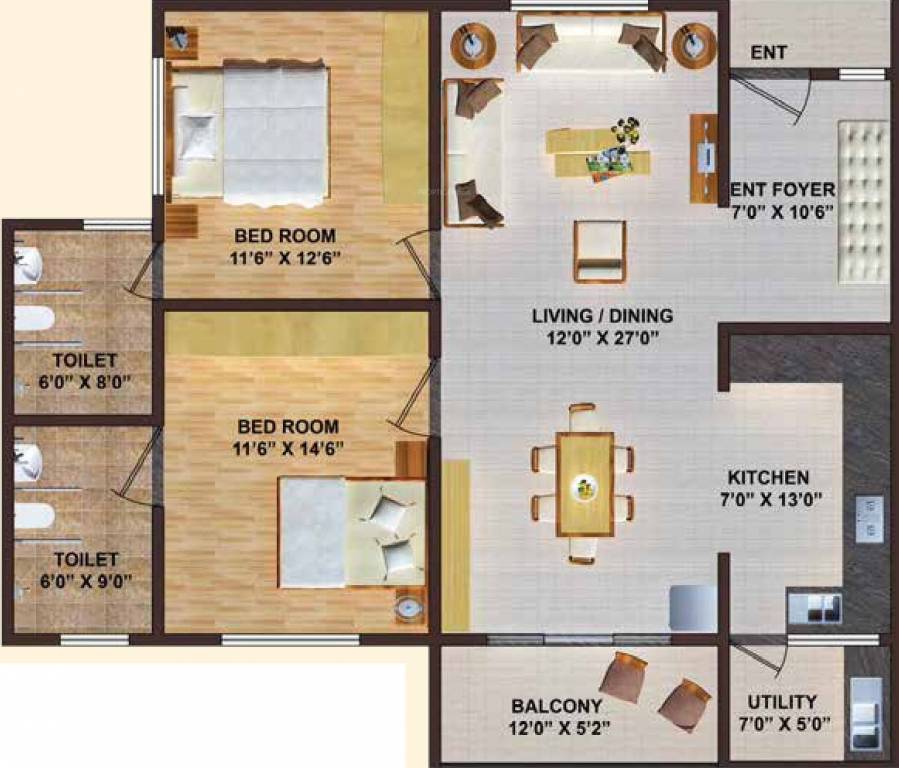Tapovan Solace (2BHK+2T (1,365 sq ft) 1365 sq ft)