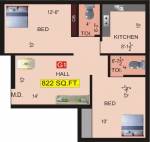 VGK Aditi (2BHK+2T (822 sq ft) 822 sq ft)
