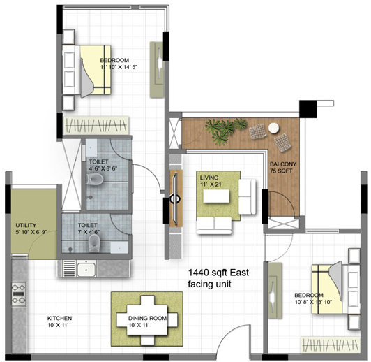 Prisha Properties India Pvt Ltd Orchids (2BHK+2T (1,440 sq ft) 1440 sq ft) Prisha Properties India Pvt Ltd Orchids (2BHK+2T (1,440 sq ft) 1440 sq ft)