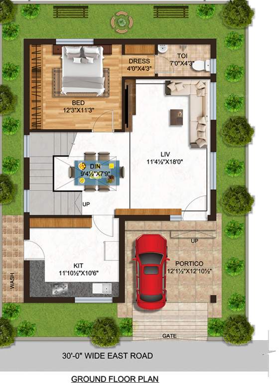 boppana s inuganti lakeview villas Floor Plan Ground Floor Plan
