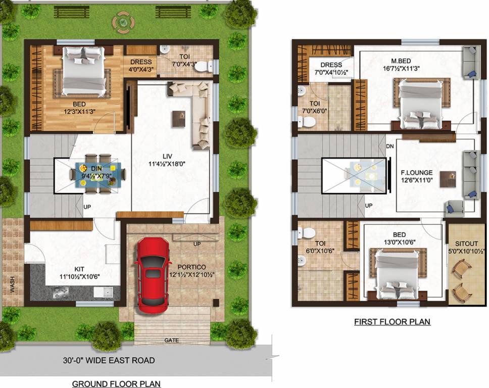 Ground Floor Plan boppana s inuganti lakeview villas Floor Plan Ground Floor Plan