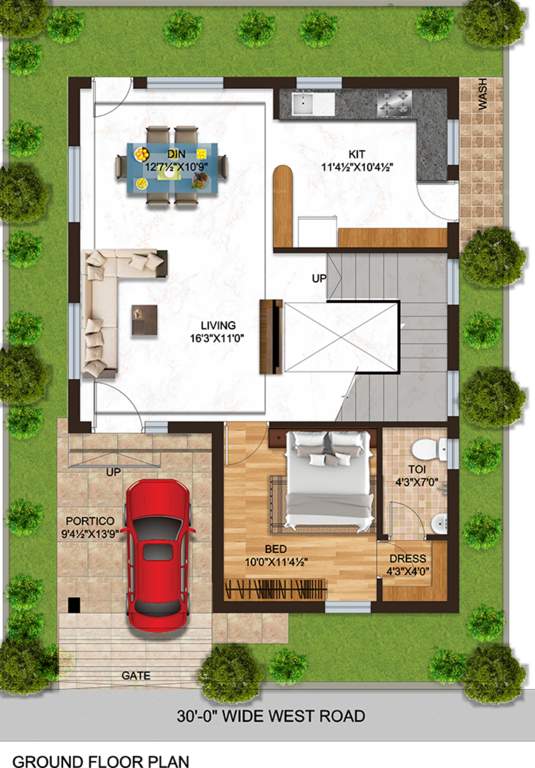 boppana s inuganti lakeview villas Floor Plan Ground Floor Plan
