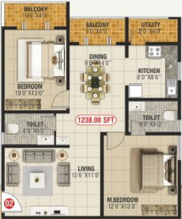Bhoo Unnathi Vaibhavi (2BHK+2T (1,238 sq ft) 1238 sq ft) Bhoo Unnathi Vaibhavi (2BHK+2T (1,238 sq ft) 1238 sq ft)