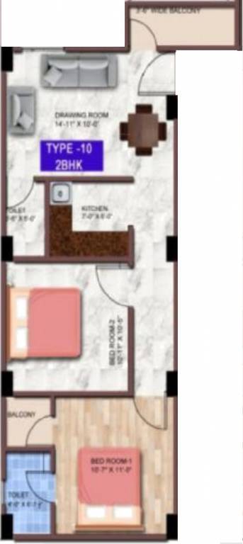 Kritak Modern Apartment (2BHK+1T (850 sq ft) 850 sq ft) Kritak Modern Apartment (2BHK+1T (850 sq ft) 850 sq ft)