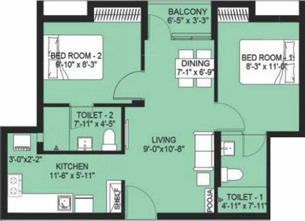Arun Hari Priya (2BHK+2T (735 sq ft) 735 sq ft) Arun Hari Priya (2BHK+2T (735 sq ft) 735 sq ft)