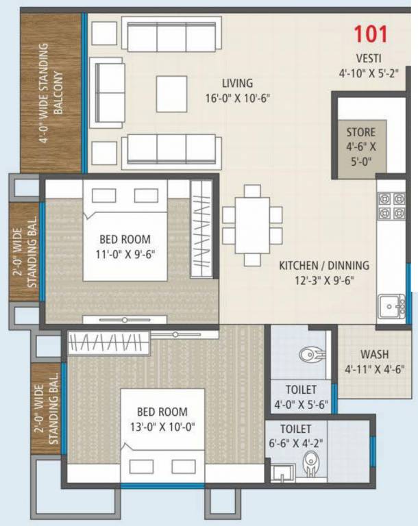 Anand Orchid Vivanta (2BHK+2T (694.92 sq ft) 694.92 sq ft) Anand Orchid Vivanta (2BHK+2T (694.92 sq ft) 694.92 sq ft)