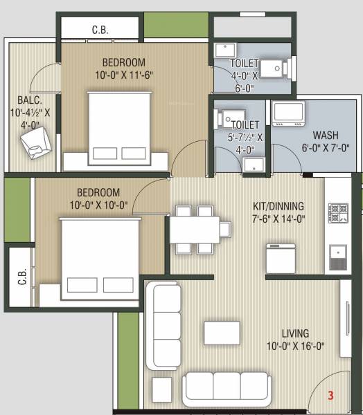 floorPlan of Palladium Residency