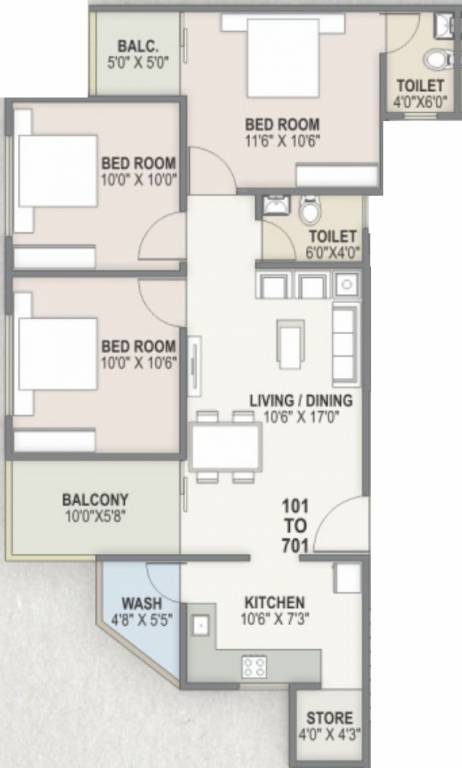 Corus Exotica (3BHK+3T (809.02 sq ft) 809.02 sq ft) Corus Exotica (3BHK+3T (809.02 sq ft) 809.02 sq ft)