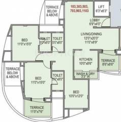 Mont Vert Tropez (3BHK+3T (1,515 sq ft) 1515 sq ft) Mont Vert Tropez (3BHK+3T (1,515 sq ft) 1515 sq ft)