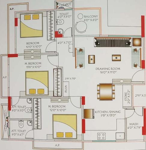 floorPlan of Yogi Parisar