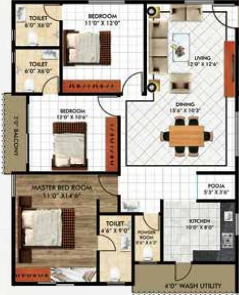 floorPlan of Fuerzaa Sahasraa Block 5