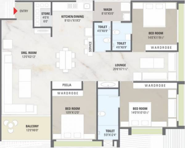 floorPlan of Kalp Fortune Rhythm