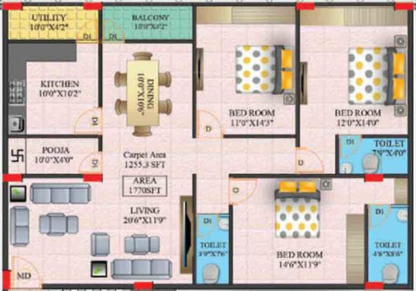 floorPlan of Gruhashilpis Saptapadi Phase 1