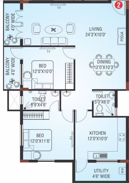 floorPlan of Parijatha Residency