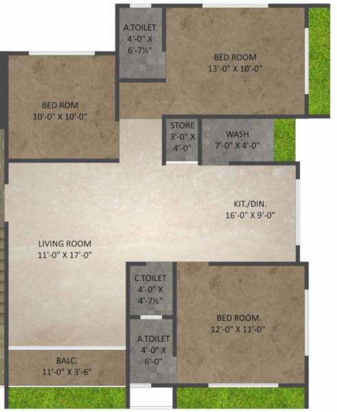 floorPlan of Dwarkesh Eden Hills