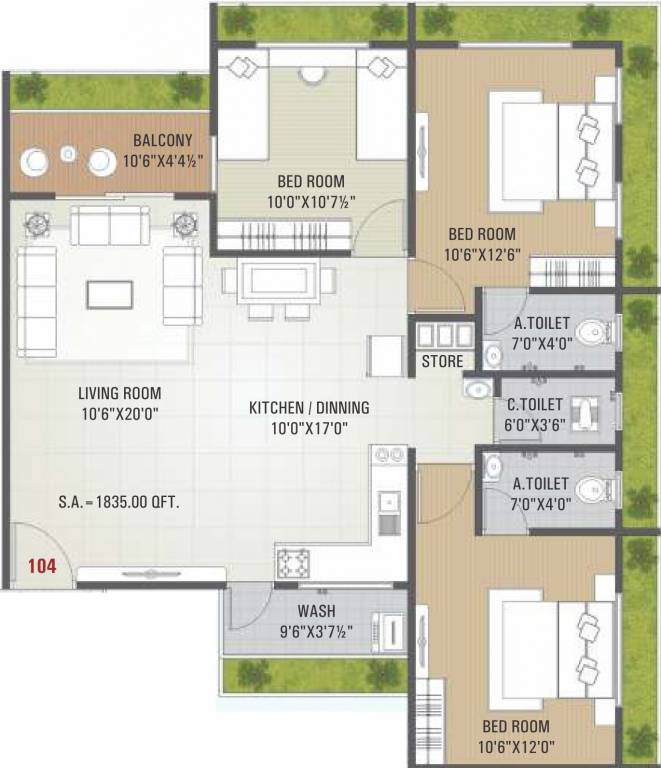 Status Heights (3BHK+3T (912.03 sq ft) 912.03 sq ft) Status Heights (3BHK+3T (912.03 sq ft) 912.03 sq ft)
