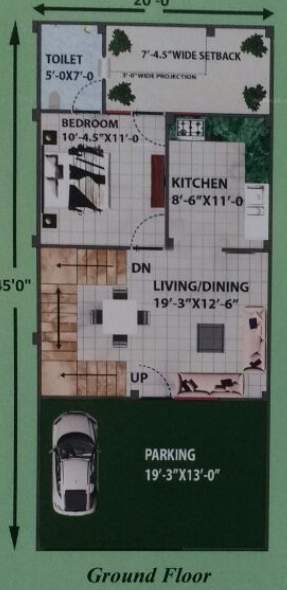  eco city villas Floor Plan Ground Floor Plan