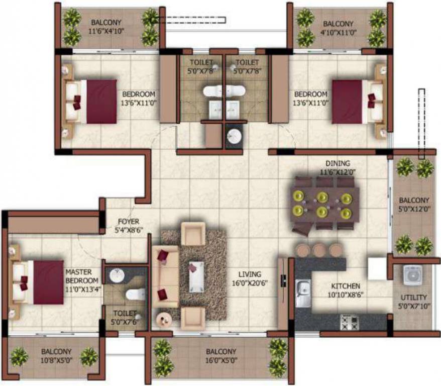 Sashwath The Magnolia (3BHK+3T (1,670 sq ft) 1670 sq ft) Sashwath The Magnolia (3BHK+3T (1,670 sq ft) 1670 sq ft)
