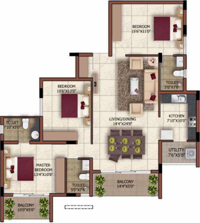 Sashwath The Magnolia (3BHK+3T (1,308 sq ft) 1308 sq ft) Sashwath The Magnolia (3BHK+3T (1,308 sq ft) 1308 sq ft)
