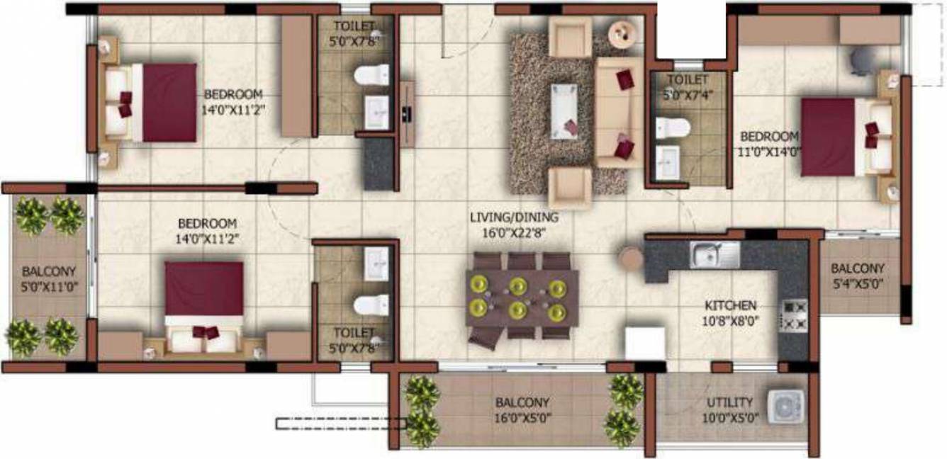 Sashwath The Magnolia (3BHK+3T (1,403 sq ft) 1403 sq ft) Sashwath The Magnolia (3BHK+3T (1,403 sq ft) 1403 sq ft)