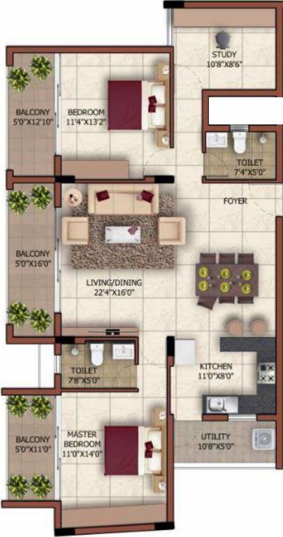 Sashwath The Magnolia (2BHK+2T (1,318 sq ft) + Study Room 1318 sq ft) Sashwath The Magnolia (2BHK+2T (1,318 sq ft) + Study Room 1318 sq ft)