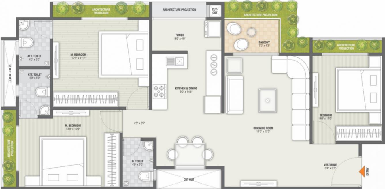 Shree Balaji Oasis (3BHK+3T (834.10 sq ft) 834.1 sq ft) Shree Balaji Oasis (3BHK+3T (834.10 sq ft) 834.1 sq ft)